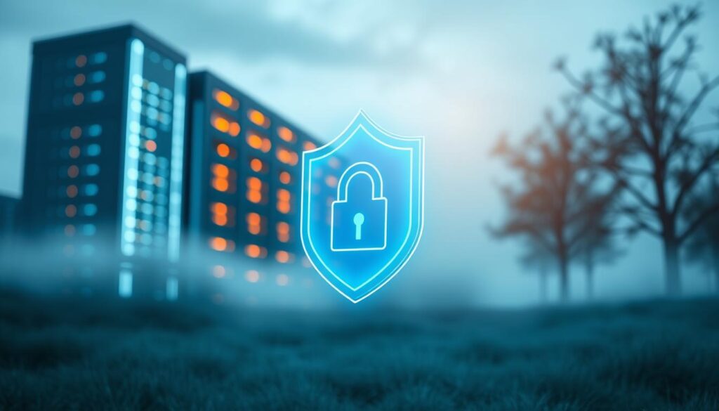 A serene landscape with a towering data center in the background, its sleek architecture and glowing lights symbolizing the secure storage and processing of personal information. In the foreground, a transparent data shield hovers, its edges glowing with a soft blue aura, conveying a sense of privacy and protection. Soft, diffused lighting illuminates the scene, creating an atmosphere of tranquility and trust. The composition emphasizes the balance between technology and individual privacy, highlighting the importance of data protection in the digital age. A serene landscape with a towering data center in the background, its sleek architecture and glowing lights symbolizing the secure storage and processing of personal information. In the foreground, a transparent data shield hovers, its edges glowing with a soft blue aura, conveying a sense of privacy and protection. Soft, diffused lighting illuminates the scene, creating an atmosphere of tranquility and trust. The composition emphasizes the balance between technology and individual privacy, highlighting the importance of data protection in the digital age.